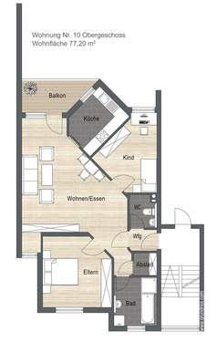 WHG 10 OG.jpg - Etagenwohnung mit 77,20 m² in Satteldorf zur Miete