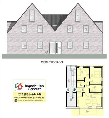 Ansicht - Neubau! Moderne Erdgeschoss-Wohnung mit Terrasse, Garten, im 4-Familienhaus, Borken-Weseke_A2510