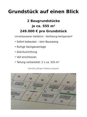 2 Baugrundstücke je ca. 555 m² - 