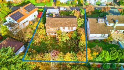 Nahaufnahme Rückansicht eingezeichnet - Grundstück in Bensheim zum Kaufen