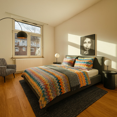 Schlafzimmer - Etagenwohnung mit 65,50 m² in Düsseldorf zum Kaufen