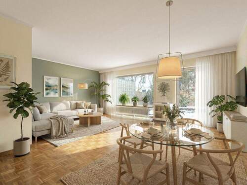 VISIO-EG-Wohn-Esszimmer - 4 Zimmer Einfamilienhaus in Schwanstetten