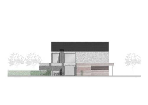 Seitenansicht links - Doppelhaushälfte mit 100,00 m&sup2; in Herzlake zum Kaufen