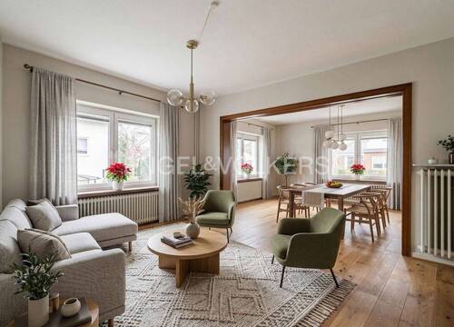 Einrichtungsbeispiel Wohn- und Essbereich (KI-Generiert) - Einfamilienhaus mit 129,00 m&sup2; in Schmalfeld zum Kaufen