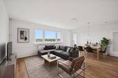 mit KI möbliertes Wohnzimmer - Wohnen mit Weitblick und Komfort - frisch sanierte Wohnung im Südwesten Berlins