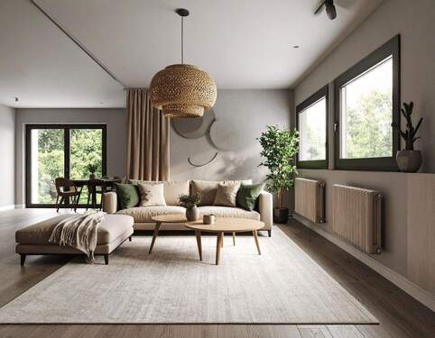 Wohnzimmer. (KI generiert) - Etagenwohnung mit 86,00 m&sup2; in Taunusstein zur Miete