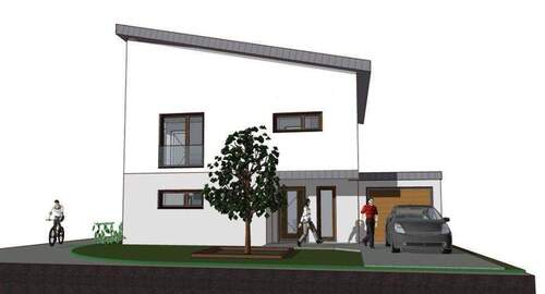 Vorderansicht - Baubeginn Sommer 2026: Projektiertes, freistehendes Einfamilienhaus in Toplage - Energieeffizienzklasse A+