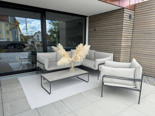 Wunderbare Dachterrasse - 3 Zimmer, zentral, hell, Dachterrasse im 1. OG im Ärztehaus Bad Schussenried