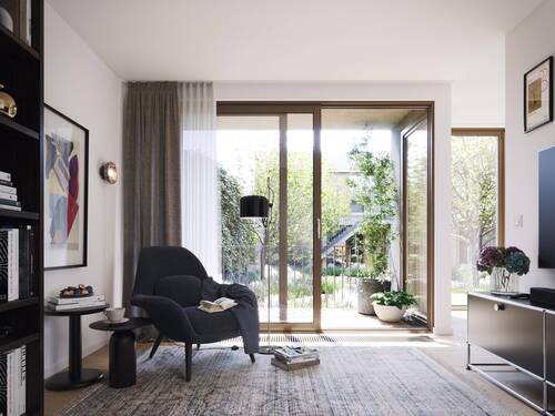 Wohnzimmer EG_Terasse.jpg - Etagenwohnung mit 45,00 m² in Potsdam zum Kaufen