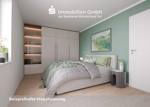 Schlafzimmer - Etagenwohnung mit 64,00 m&sup2; in Münster zum Kaufen
