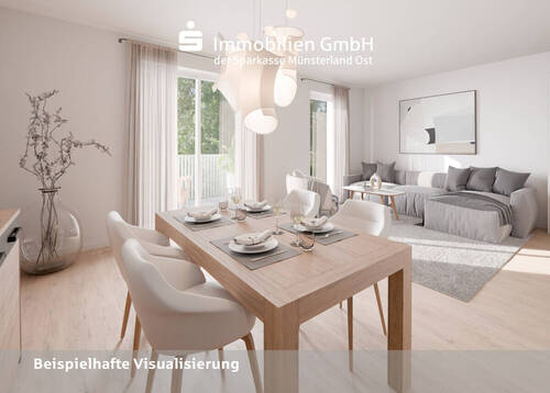 Wohnzimmer - 3 Zimmer Etagenwohnung in Münster
