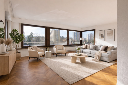 Wohnbereich / visualisierte Einrichtung - Außergewöhnliche 5-Zimmer-Wohnung mit Hauscharakter, Terrasse und Balkon * Böblingen *