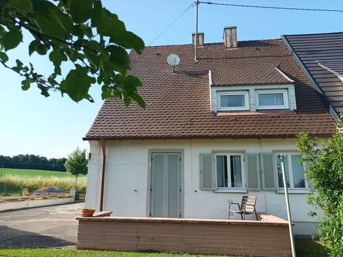 Südseite Terrasse - 5 Zimmer Doppelhaushälfte in Pöttmes