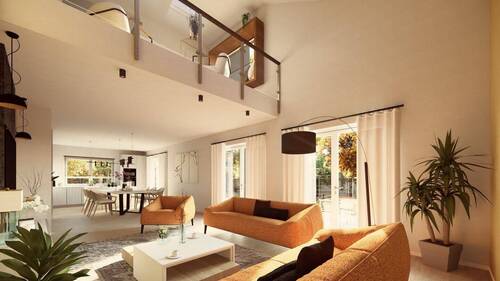 Ansicht Wohnzimmer - 5 Zimmer Einfamilienhaus in Stromberg
