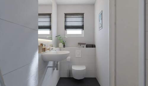 Modernes Badezimmer mit bodengleicher Dusche - Reihenmittelhaus mit 129,00 m² in Herzogenrath-Kohlscheid zum Kaufen