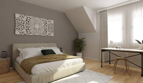 Helles und komfortables Schlafzimmer - 