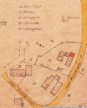 historischer Lageplan Hofstelle - 