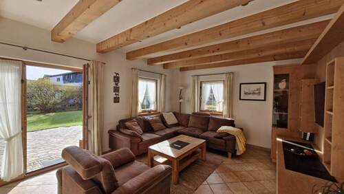 Wohnzimmer Zugang Terrasse - 5 Zimmer Einfamilienhaus in Bad Tölz