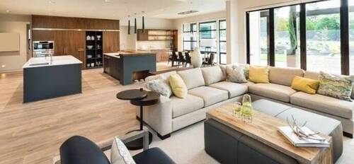  Wohn-Essbereich mit offener Küche (Stimmungsbild) - 5 Zimmer Mehrfamilienhaus, Wohnhaus zum Kaufen in Sankt Ingbert