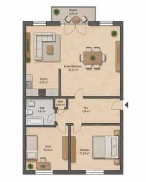 Bild 2 - 2 Zimmer Etagenwohnung zur Miete in Bad Soden-Salmünster