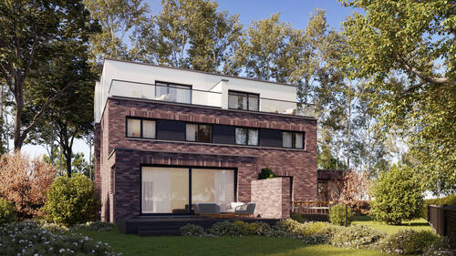 Rückansicht - DHH Nrn. 1 & 2 - Doppelhaushälfte mit 172,00 m&sup2; in Meerbusch / Büderich zum Kaufen