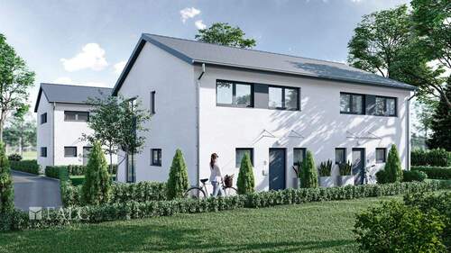 Ansicht Eingang - 4 Zimmer Doppelhaushälfte zum Kaufen in Fischach OT Wollmetshofen