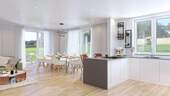 Einrichtungsbeispiel Essbereich & Küche - Doppelhaushälfte mit 116,00 m&sup2; in Fischach OT Wollmetshofen zum Kaufen