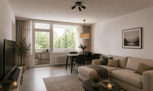 Wohnzimmer 2 - 2 Zimmer Etagenwohnung zum Kaufen in Mönchengladbach