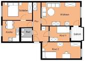 Grundriss - Etagenwohnung mit 78,00 m&sup2; in Oschersleben zur Miete