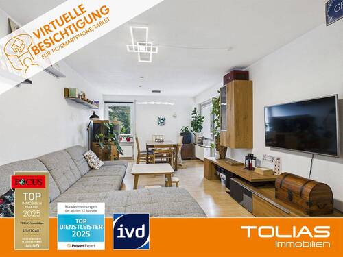 Titelbild - Rückzugsort im Grünen - 3-Zimmer-Wohnung mit Balkon und Garage