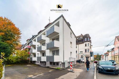 Rückansicht Gebäude - 1 Zimmer Etagenwohnung in Stuttgart / Degerloch