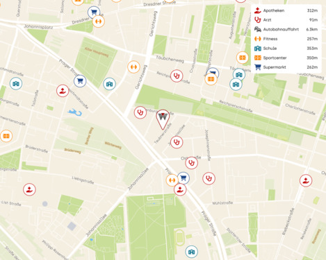 Lageplan - 3 Zimmer Etagenwohnung zum Kaufen in Leipzig