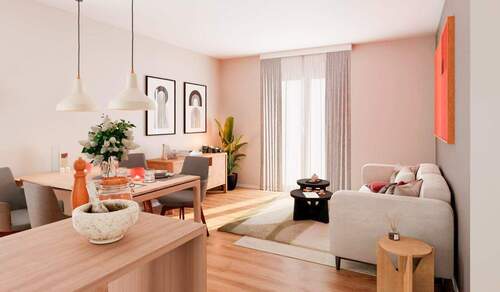 Praktisches Wohnzimmer - Optimale 3-Zimmer-Familienwohnung mit Südbalkon