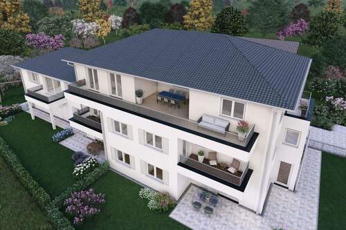 West (von oben) - 3 Zimmer Etagenwohnung in Buchloe