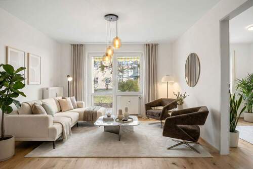 Wohnzimmer-Visualisierung - ROGERS: Charmante Wohnung mit Südterrasse in Großhadern - ruhig gelegen