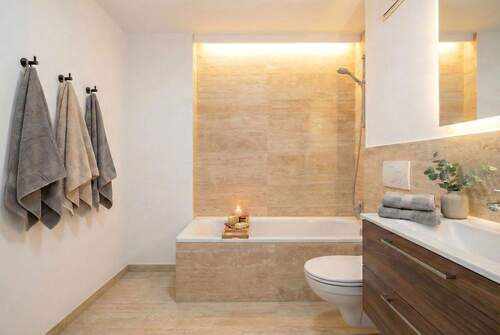 Bad-Visualisierung - 1 Zimmer Terrassenwohnung in München