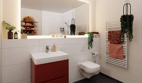 Ein modern gestaltetes Badezimmer - 