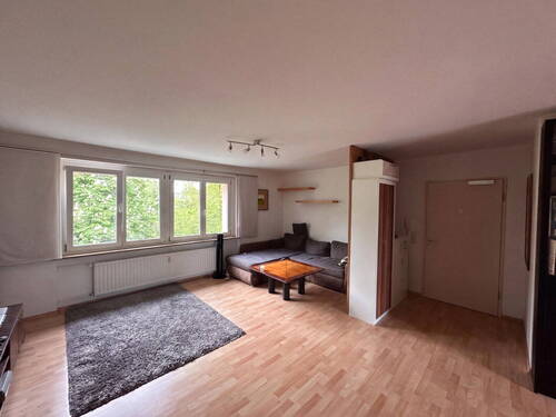 Wohnzimmer und Eingang - 4 Zimmer Etagenwohnung zum Kaufen in Augsburg