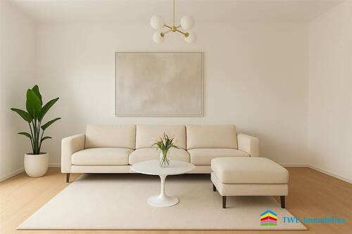 Wohnzimmer - virtually staged - PERFEKT MODERNISIERTE 2,5-ZIMMER-WOHNUNG MIT BALKON & TG-STELLPLATZ IN RUHIGER LAGE