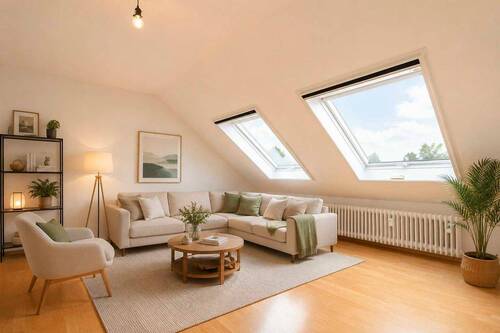 Wohnzimmer_Homestaging - 3 Zimmer Einfamilienhaus zum Kaufen in Friedrichsdorf