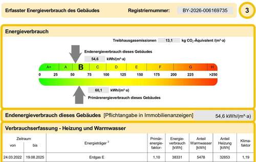 Auszug Energieausweis - 