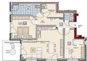 Grundriss der Wohnung 1 im Erdgeschoss - 