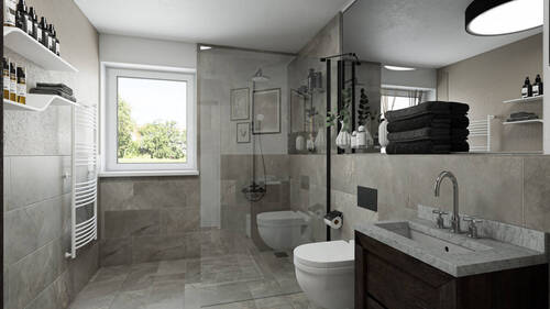 Badezimmer Wohnung 2 im Gebäude 2 - 