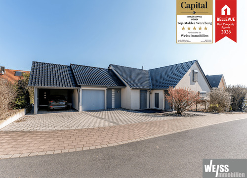 Vorderansicht - Exklusives freistehendes Einfamilienhaus in Werneck mit Garten