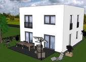 Animation Hausansicht gartenseitig, EFH 120 m² - 