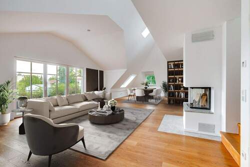 Wohnzimmer - AIGNER - Elegantes Wohnen: Exklusives Dachgeschoss mit herrlicher Sonnenterrasse