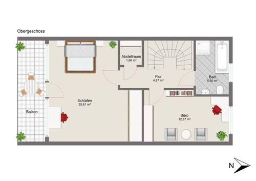 Obergeschoss mit Musterausstattung - 