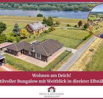 Wohnen am Deich - stilvoller Bungalow mit Weitblick in direkter Elbnähe! - Hittbergen Barförde