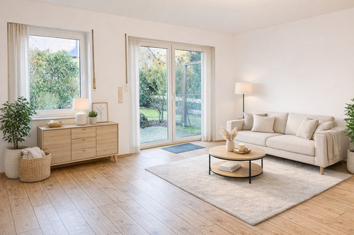 Wohnzimmer mit Zugang zu Terrasse und Garten
- 5 Zimmer Doppelhaushälfte zum Kaufen in Fröndenberg/Ruhr