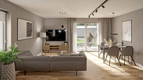 Wohn- und Essbereich - 4 Zimmer Etagenwohnung zum Kaufen in Krumbach